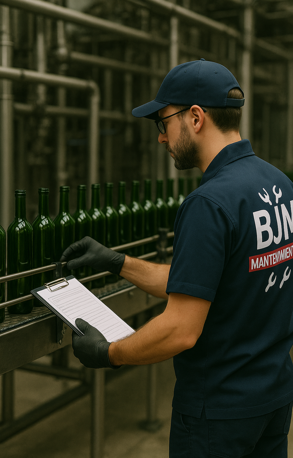 Técnico revisando maquinaria industrial en Cádiz